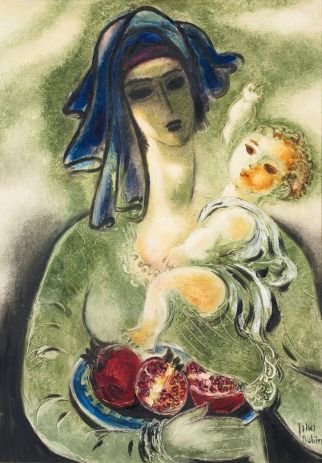 mother-and-child-with-pomegranates-1968-reuven-rubin-israeli-1893-1974